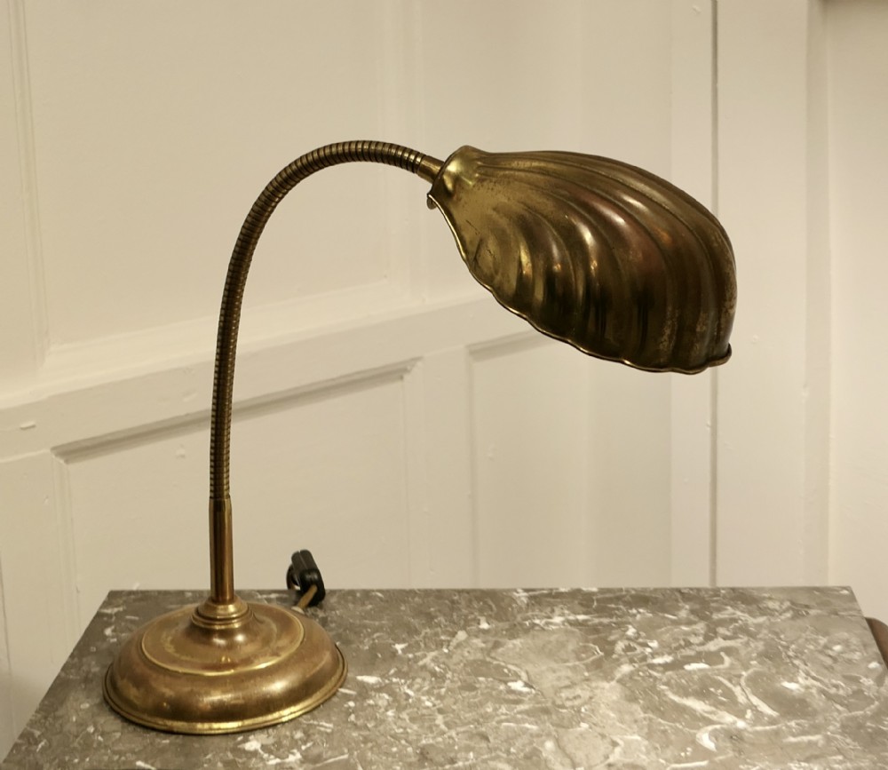 A Traditional Brass Banker’s Desk Lamp