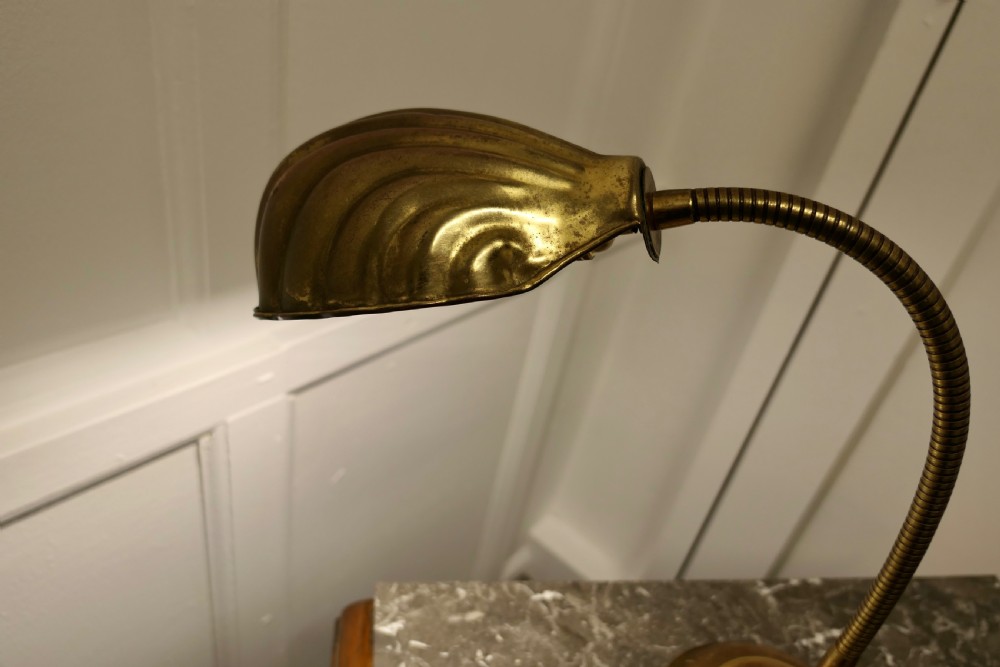 A Traditional Brass Banker’s Desk Lamp View III