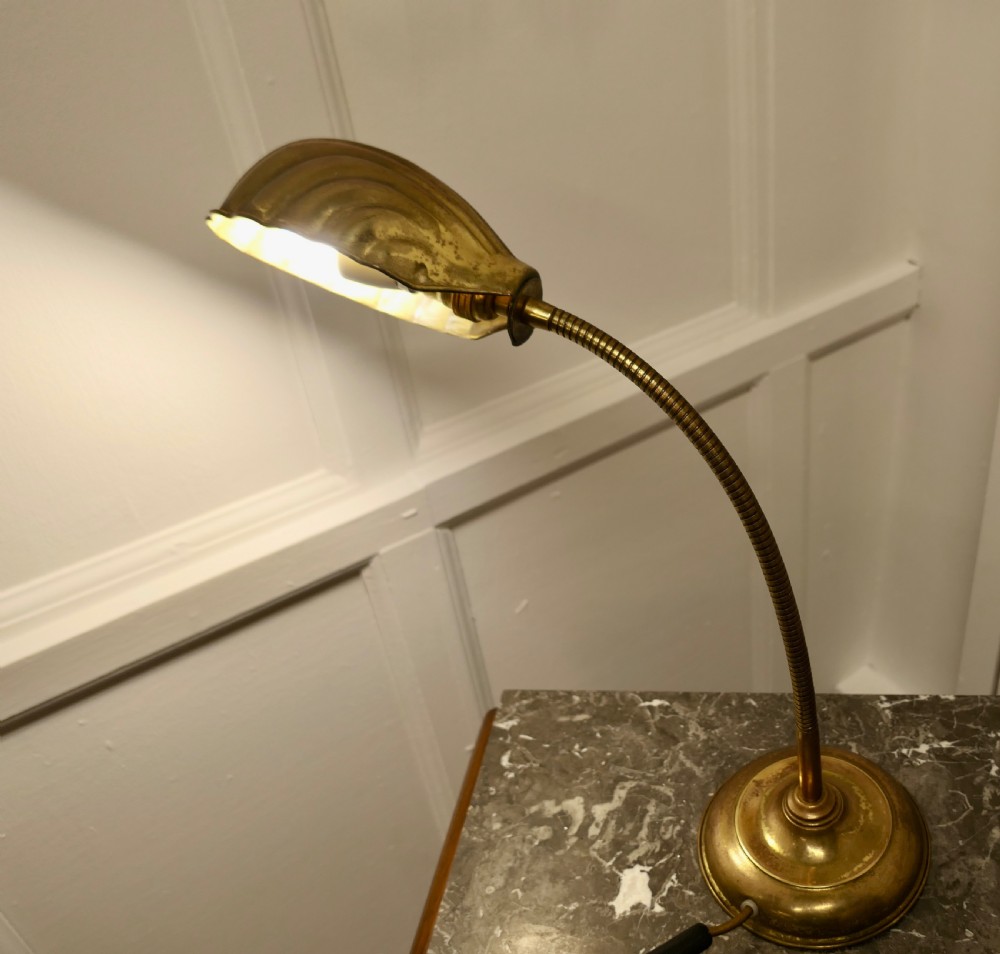 A Traditional Brass Banker’s Desk Lamp View V
