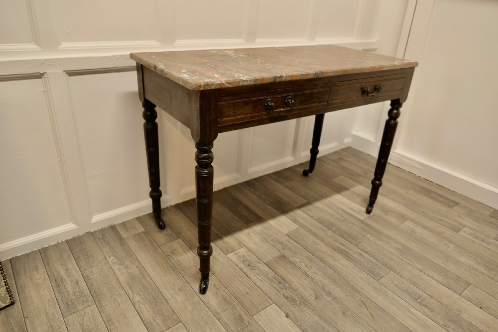 An Elegant Edwardian Pine Writing Table by Shoolbred View III