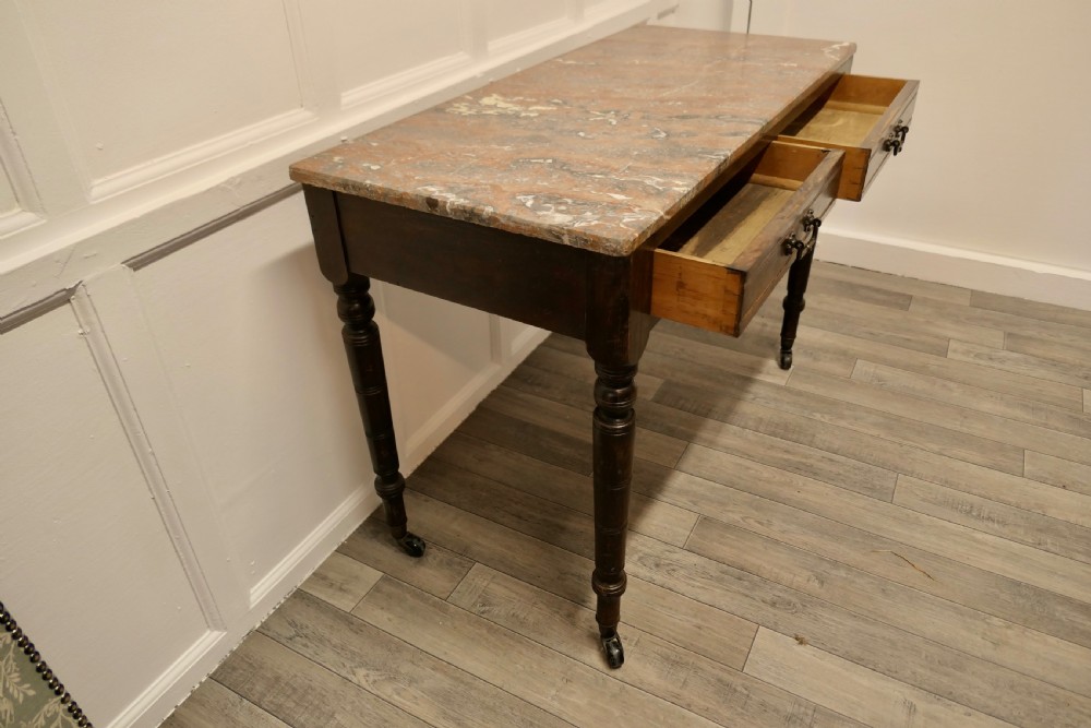 An Elegant Edwardian Pine Writing Table by Shoolbred View VI