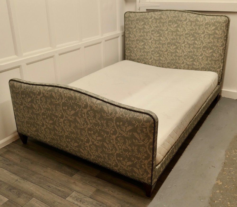 Charming 19th Century French Upholstered Double Bed View IV