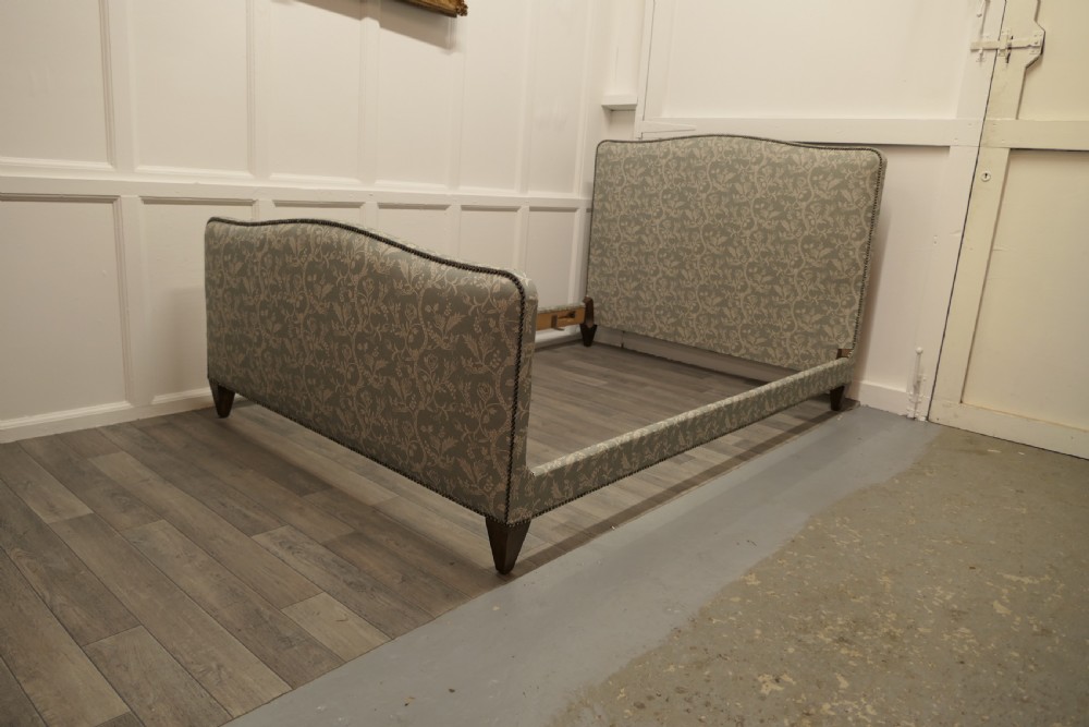 Charming 19th Century French Upholstered Double Bed View XI