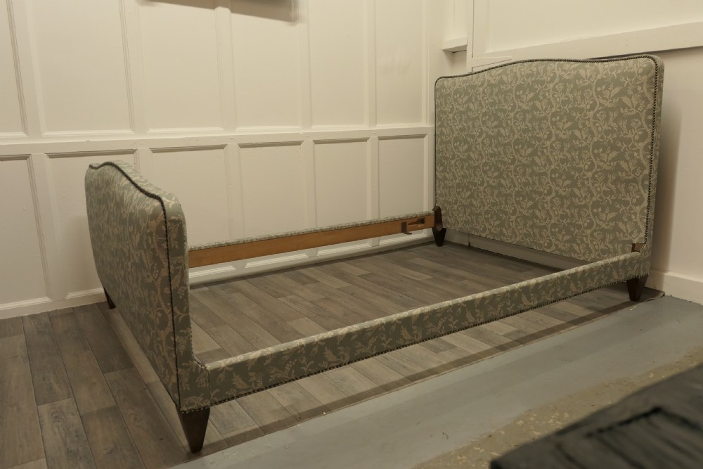 Charming 19th Century French Upholstered Double Bed View XIII