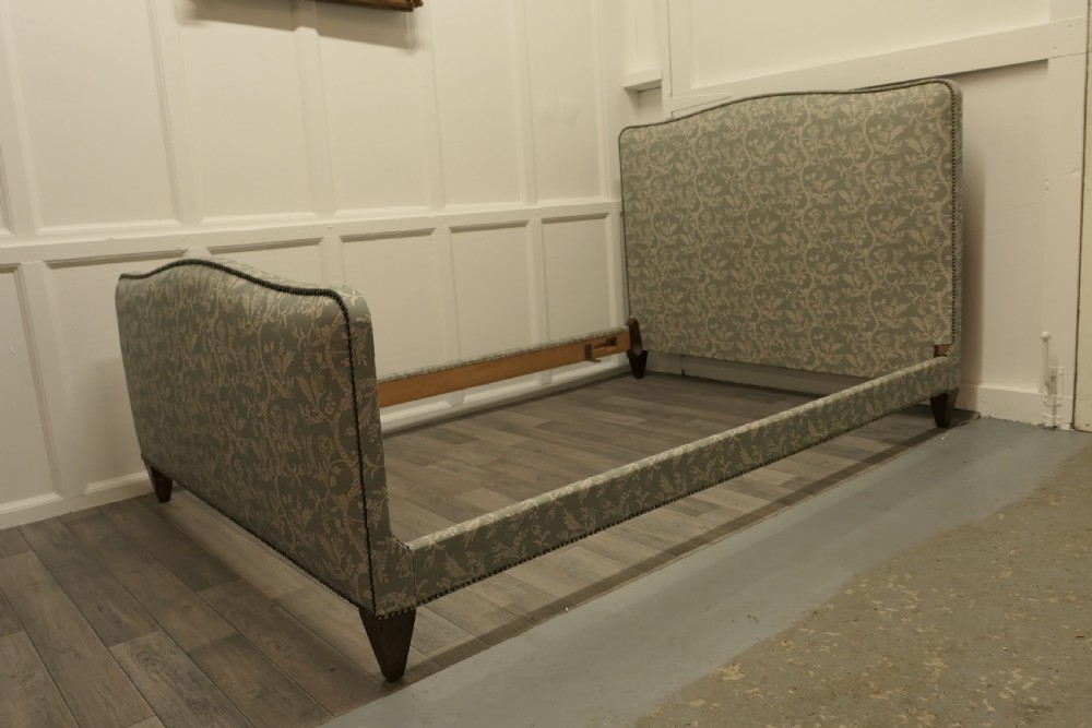 Charming 19th Century French Upholstered Double Bed View XIV