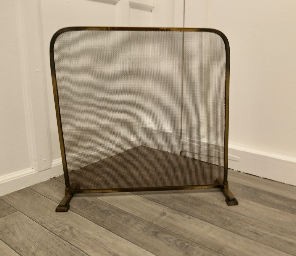  Arts Deco Brass Fire Guard, Spark Screen