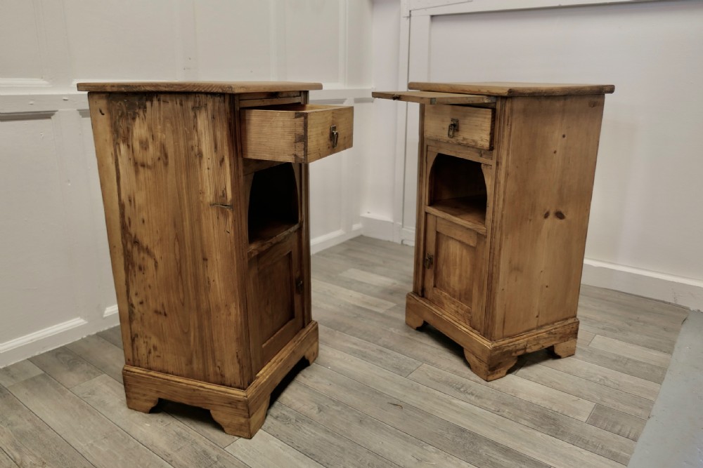 A Pair of Rustic Pine Bedside Cabinets with Brushing Slides View VI