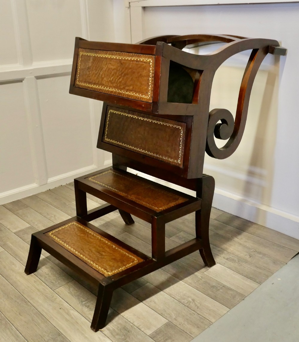 Large Metamorphic Library Chair or Library Steps  View X