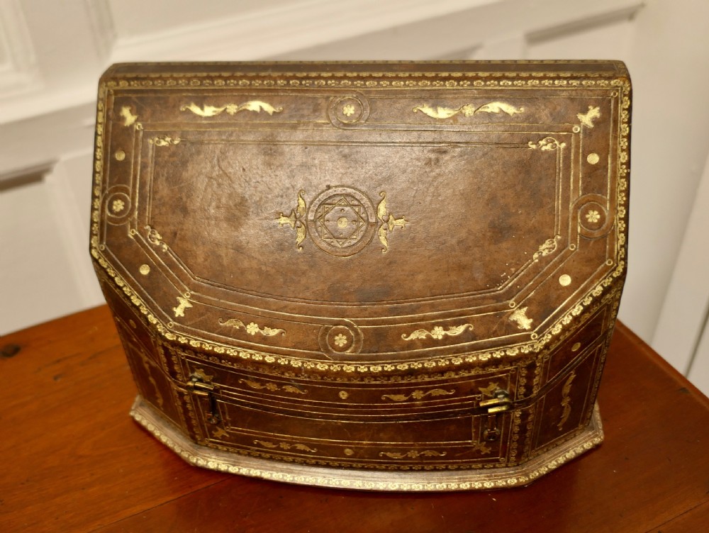French Tooled Leather Stationary or Letter Box View II
