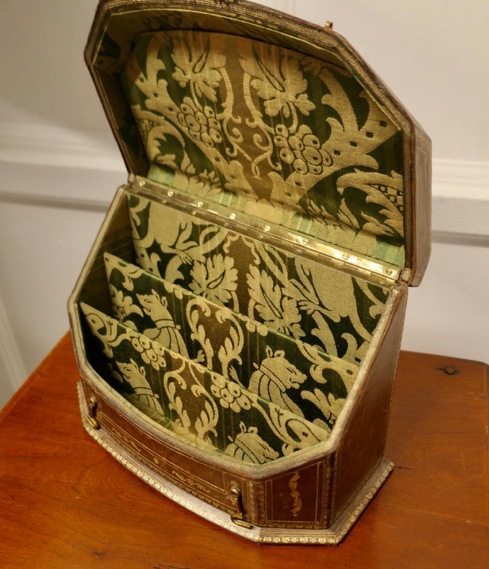 French Tooled Leather Stationary or Letter Box View IV