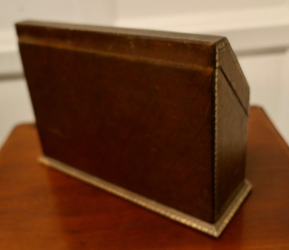 French Tooled Leather Stationary or Letter Box View VI