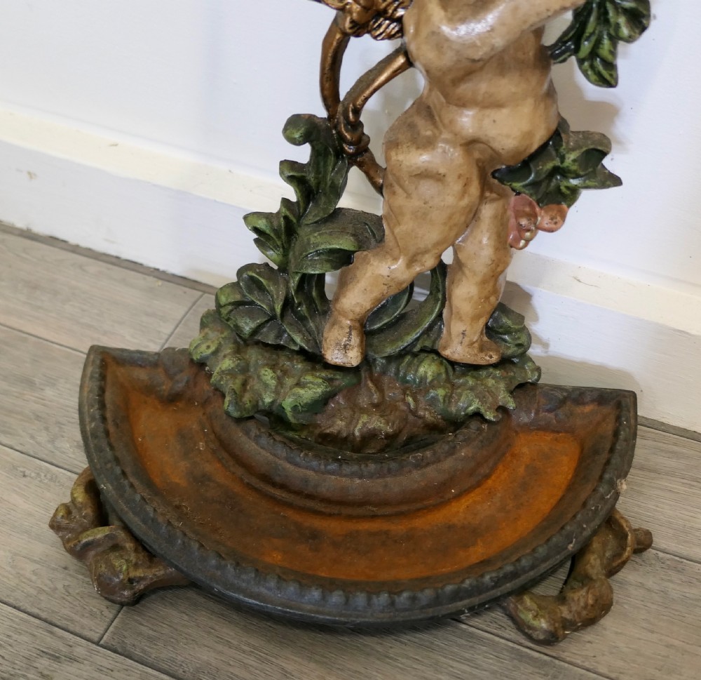 Cast Iron Cherub Umbrella or Stick  Stand View V
