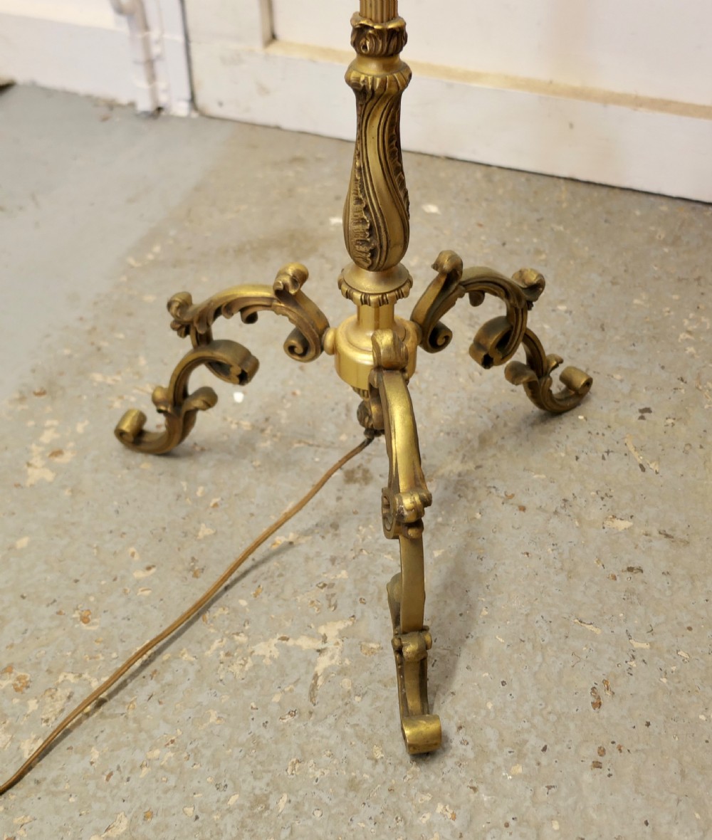 French Arts and Crafts Brass Floor Lamp Standard Lamp View III