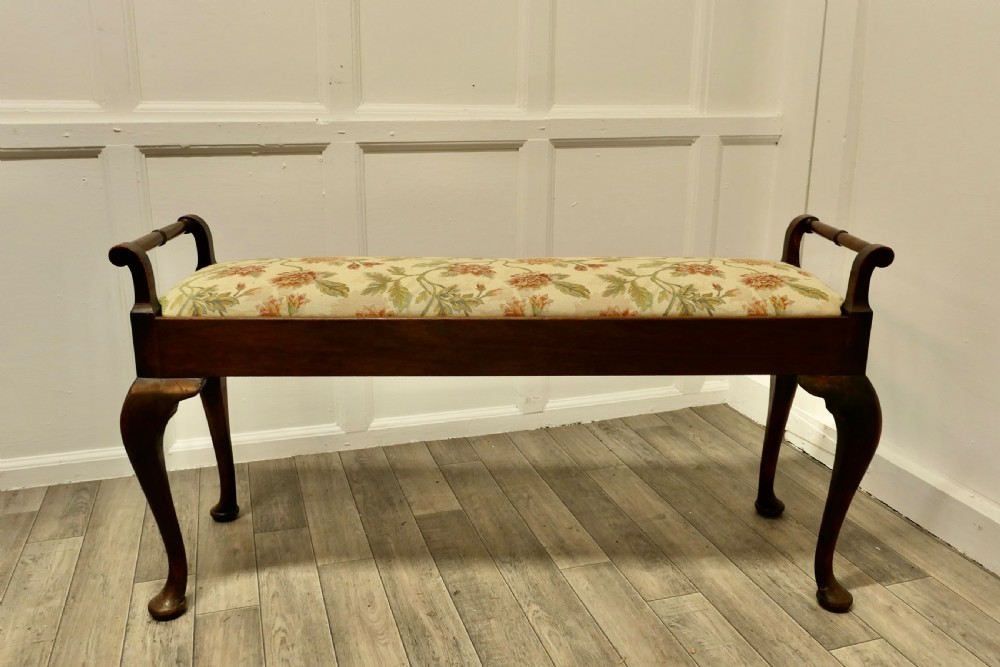 Victorian Walnut Window Seat, Duet Stool