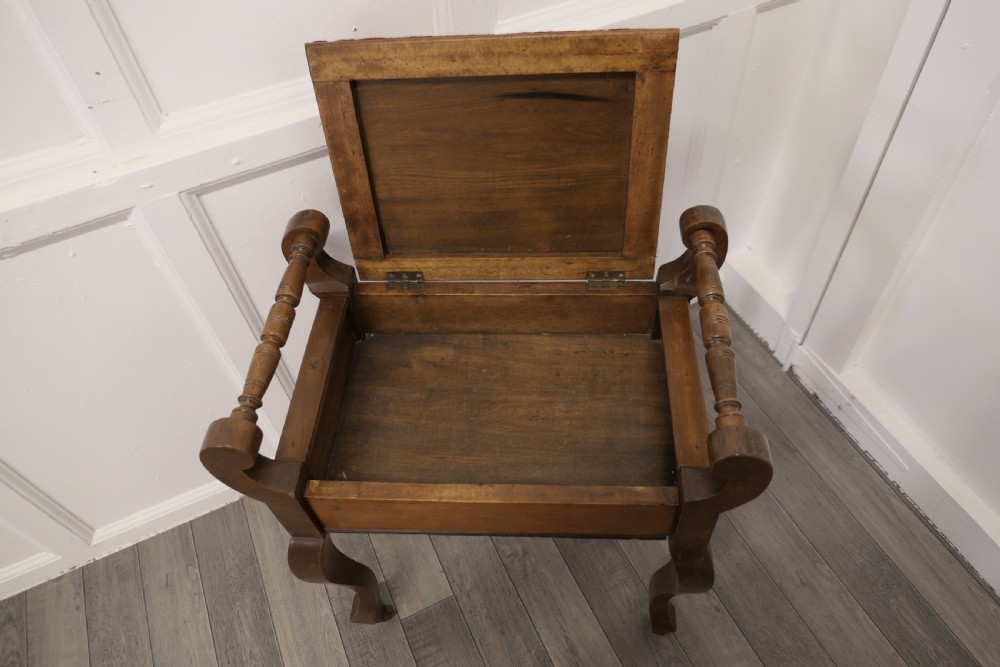 An Edwardian Walnut Piano Stool View IV