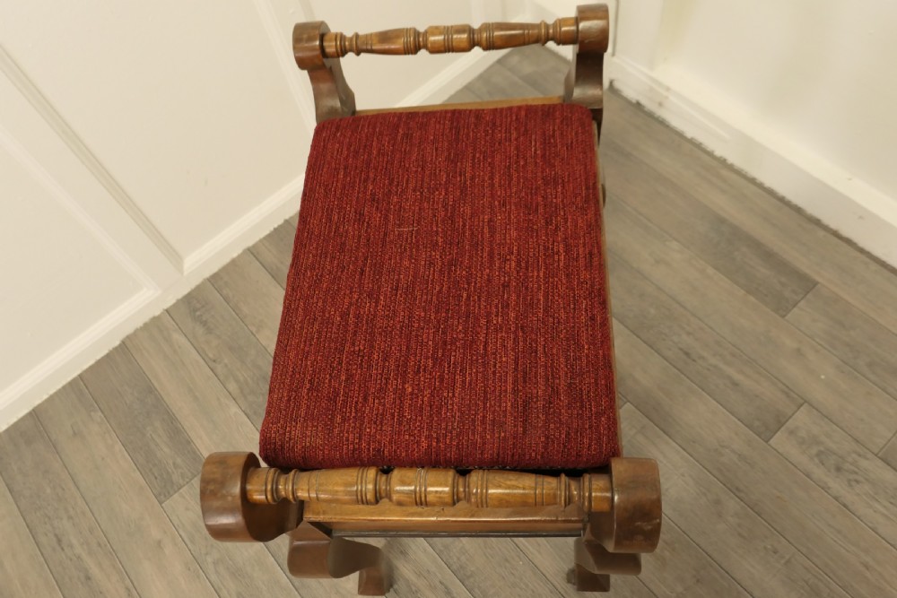 An Edwardian Walnut Piano Stool View VI