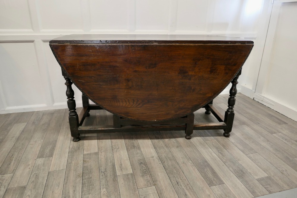 Large 18th Century Oak Gate Leg Dining Table View IX