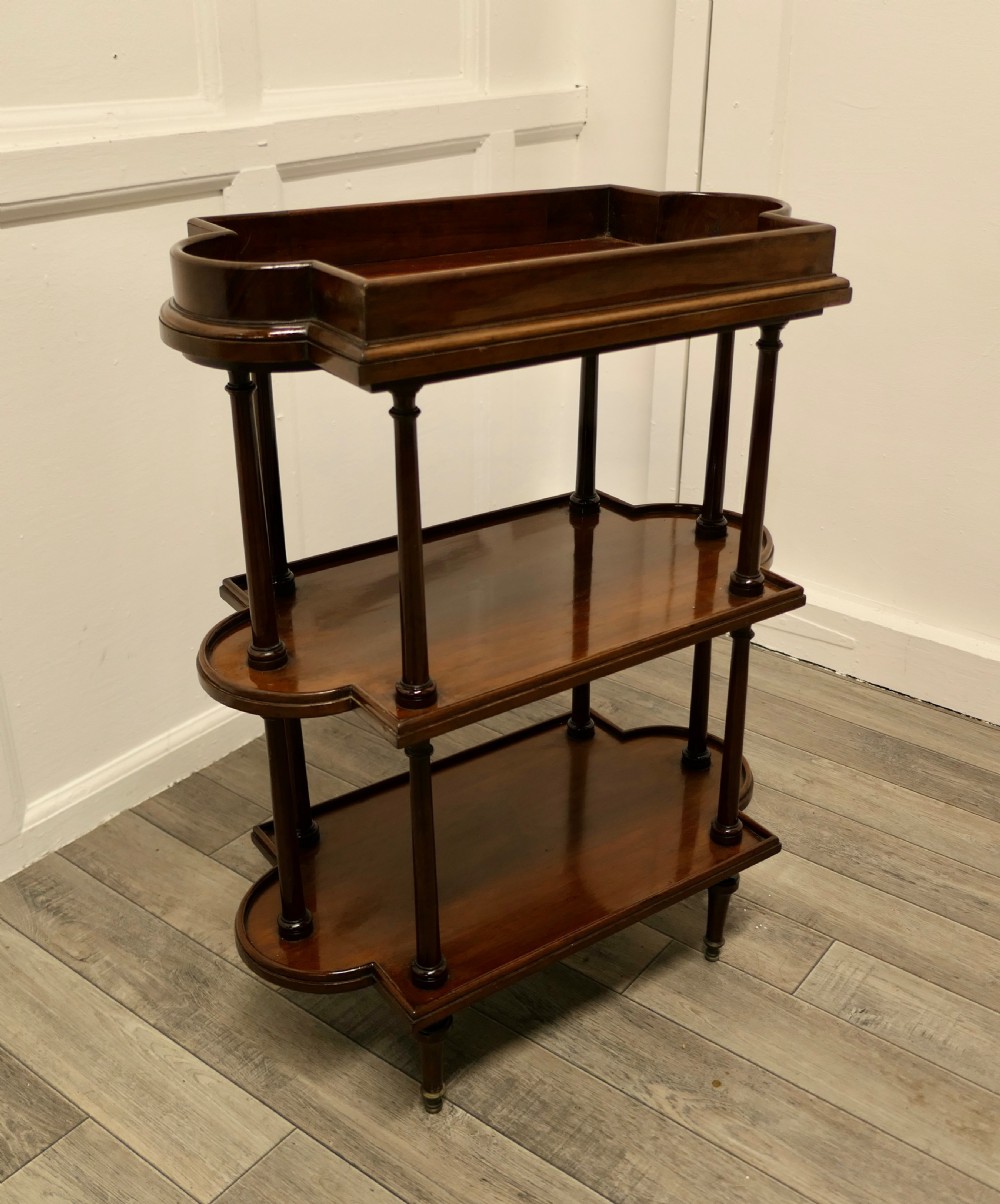 French Walnut 3 Tier Etagere or Occasional Table View IV