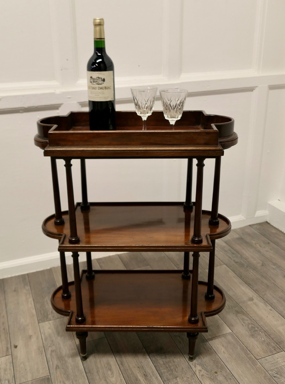 French Walnut 3 Tier Etagere or Occasional Table View VIII