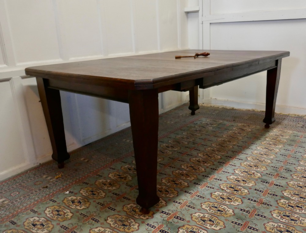 Victorian Arts and Crafts Oak Wind Out Table, Extending Dining Table  View VIII