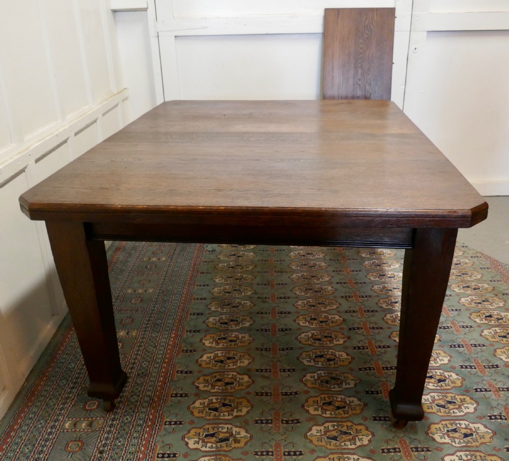 Victorian Arts and Crafts Oak Wind Out Table, Extending Dining Table  View X