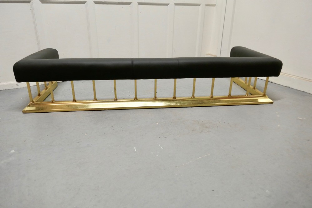 Large Brass and Black Leather Step Over Club Fender