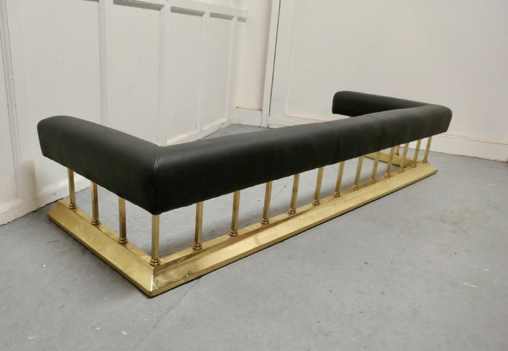 Large Brass and Black Leather Step Over Club Fender View IV