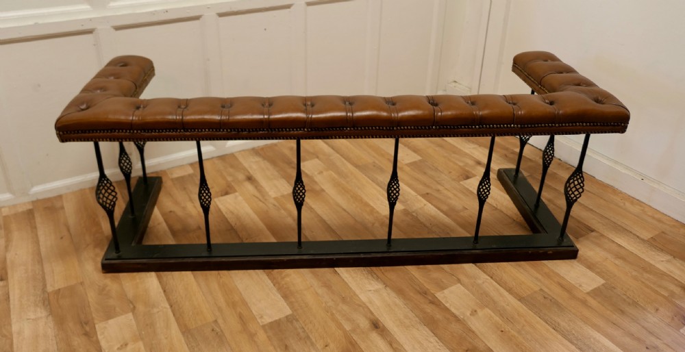 A Large Wrought Iron and Leather Club Fender View II