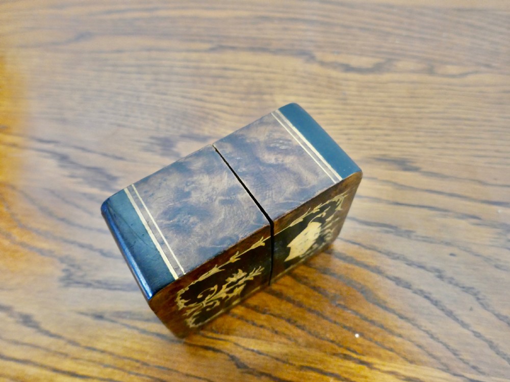 French Inlaid Playing Card Box with 2 Packs of  Cards View III