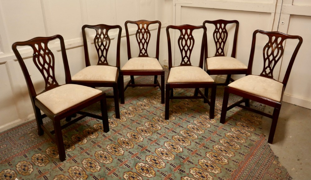 A Set of 6 Good Quality Chippendale Style  Dining Chairs  View II
