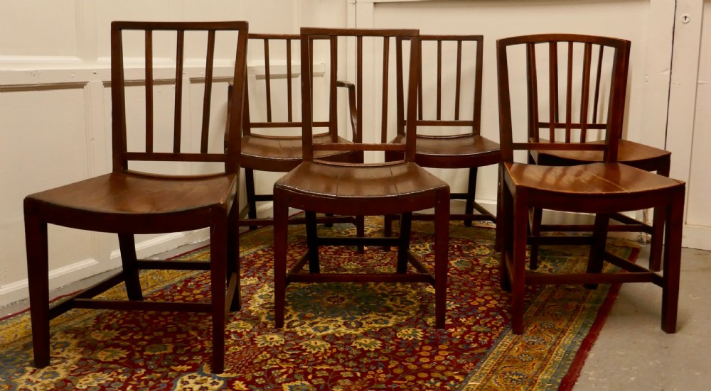 Near Set of 6 Georgian Style Country Chairs,