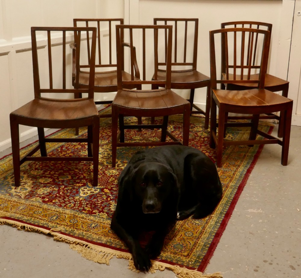 Near Set of 6 Georgian Style Country Chairs, View VI