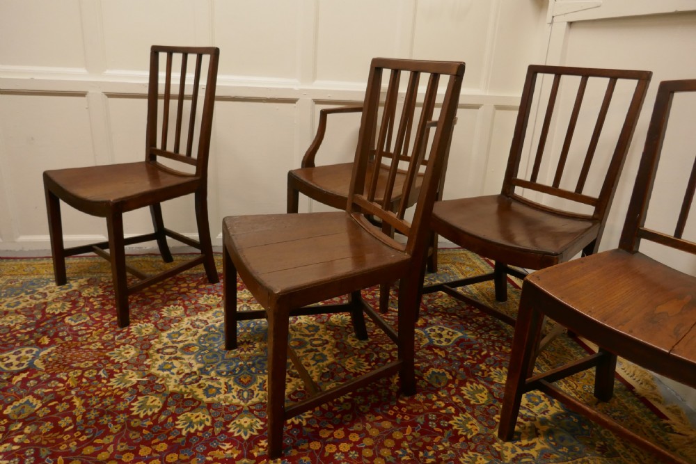 Near Set of 6 Georgian Style Country Chairs, View VII
