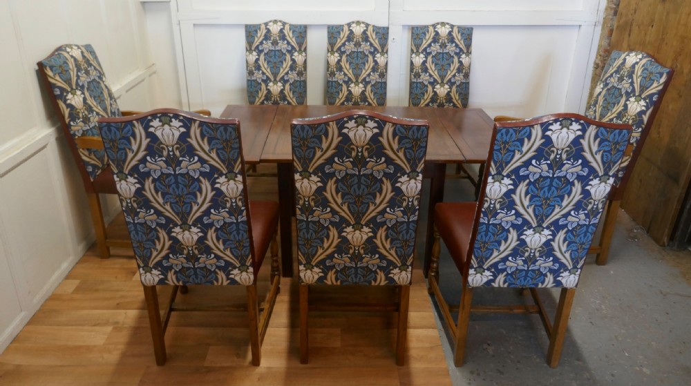A Set of Eight Arts & Crafts Golden Oak Dining Chairs  View VII
