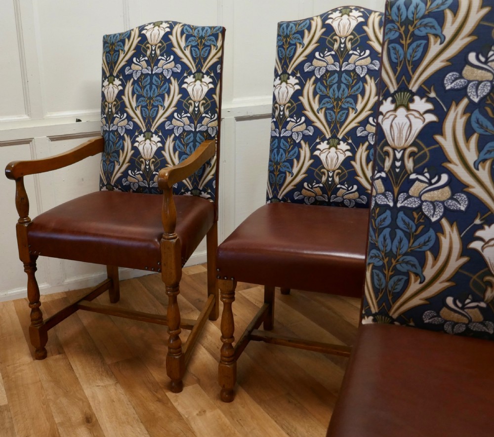 A Set of Eight Arts & Crafts Golden Oak Dining Chairs  View II