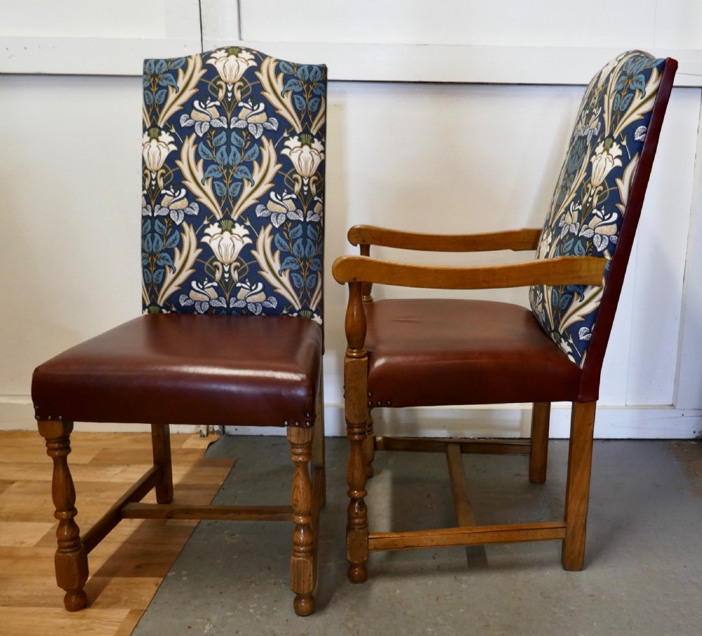 A Set of Eight Arts & Crafts Golden Oak Dining Chairs  View IV