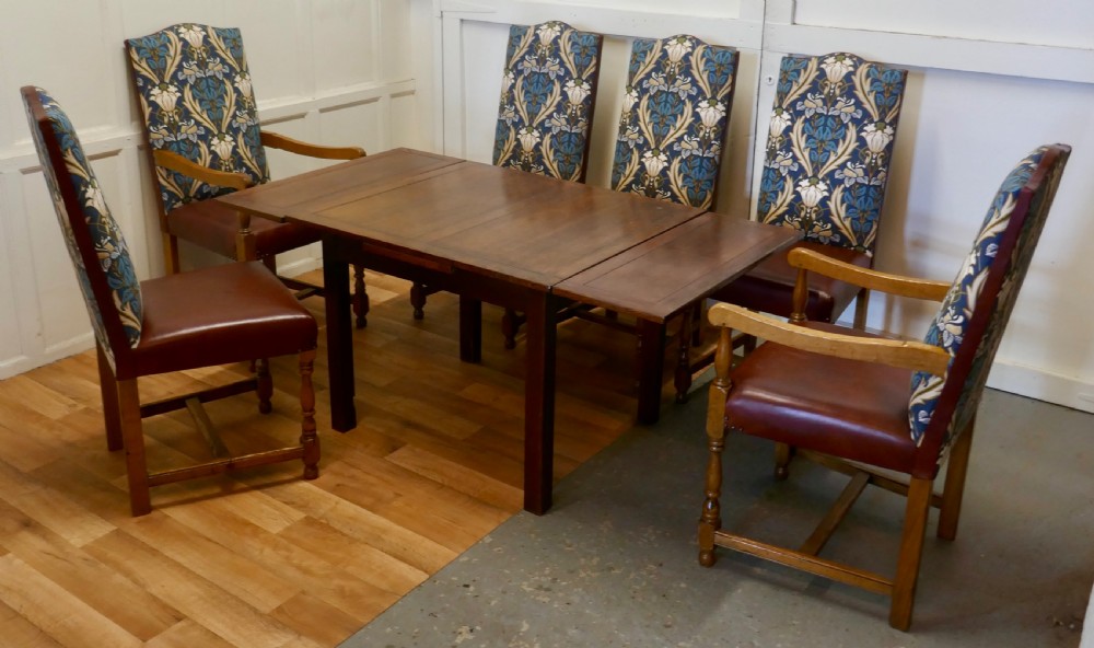 A Set of Eight Arts & Crafts Golden Oak Dining Chairs  View XI