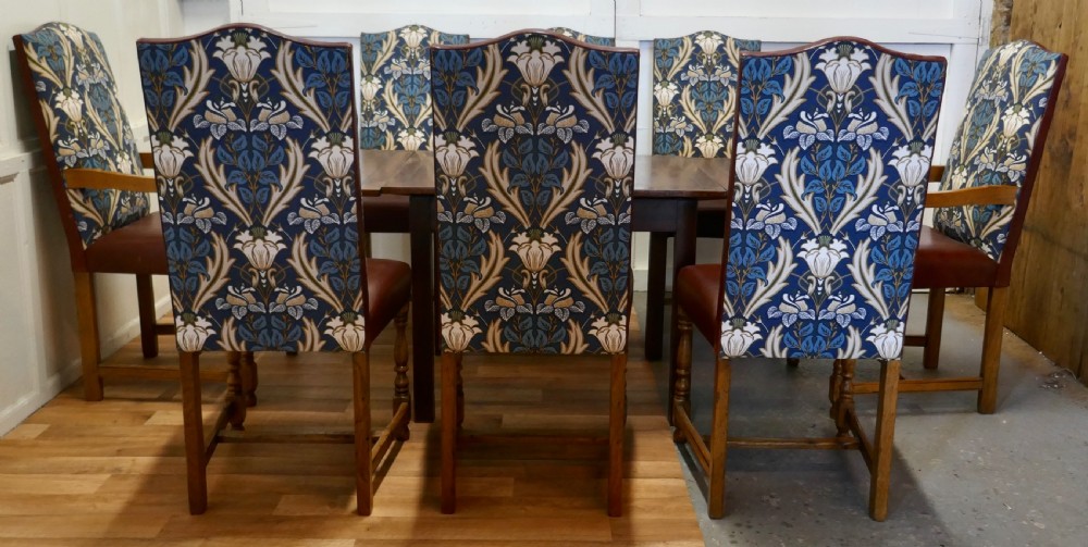 A Set of Eight Arts & Crafts Golden Oak Dining Chairs  View XII