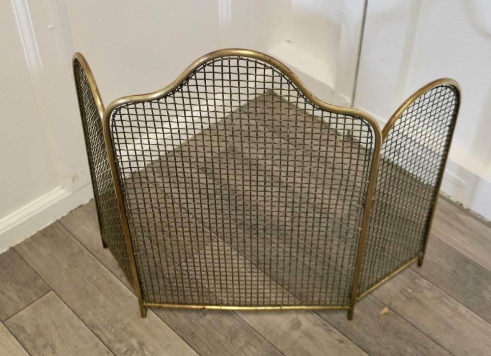 19th Century Folding Brass Fire Guard  View IV