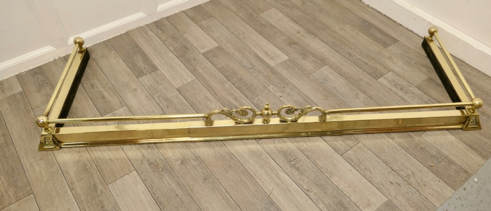 An Art Nouveau Victorian Extending Brass Fender  View II