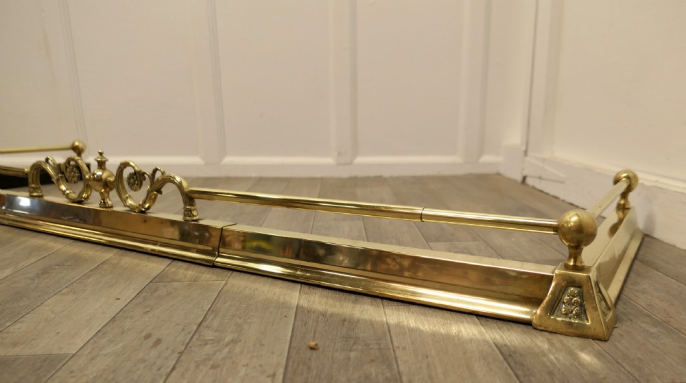 An Art Nouveau Victorian Extending Brass Fender  View V