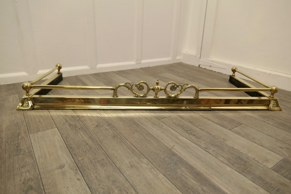 An Art Nouveau Victorian Extending Brass Fender  View VI