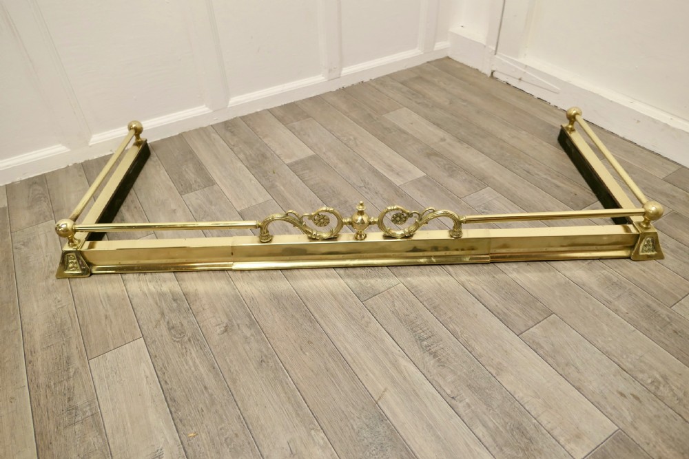 An Art Nouveau Victorian Extending Brass Fender  View VII
