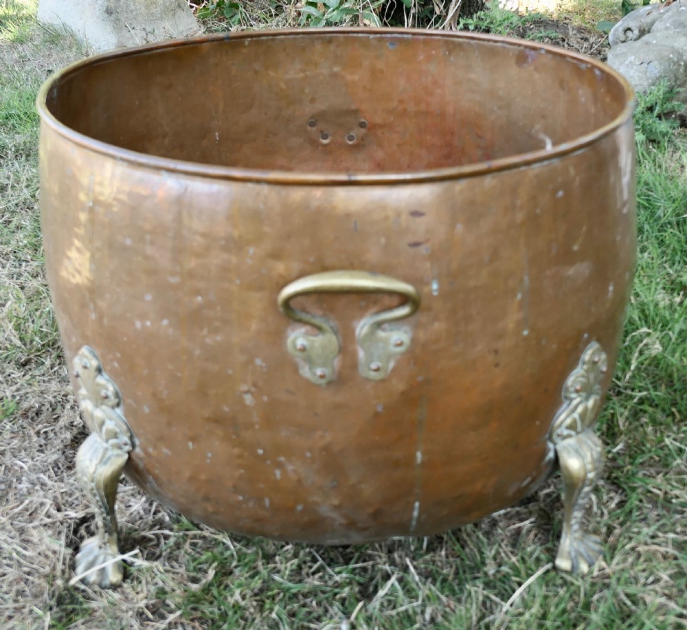 Large 19th Century Arts and Crafts Copper Log Bin or Planter View III