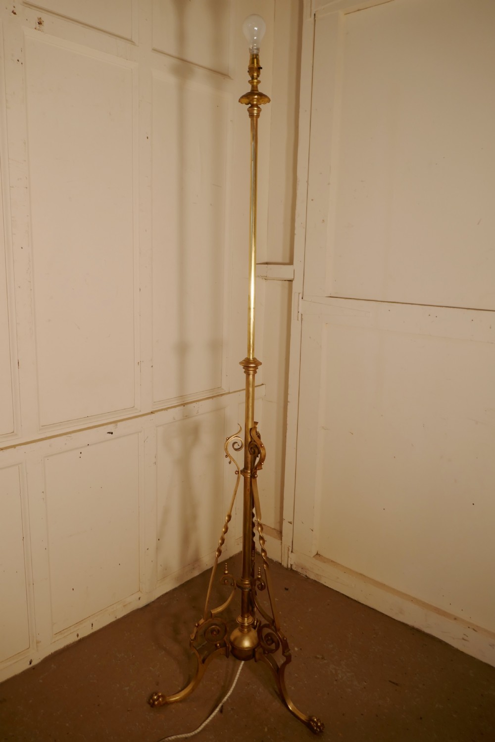 French Brass Adjustable Floor Lamp Rococo Standard Lamp View II