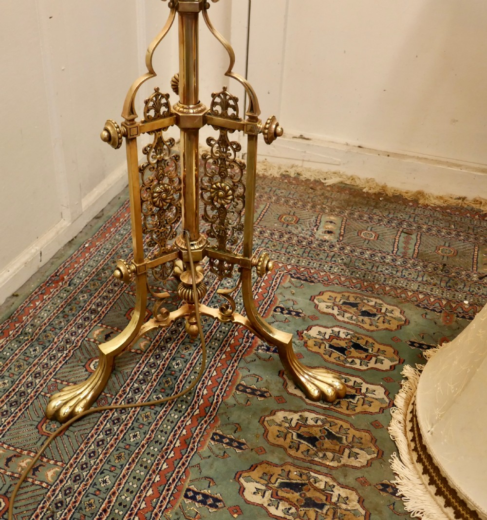 Superb French Brass Art Nouveau Telescopic Standard Lamp View VI