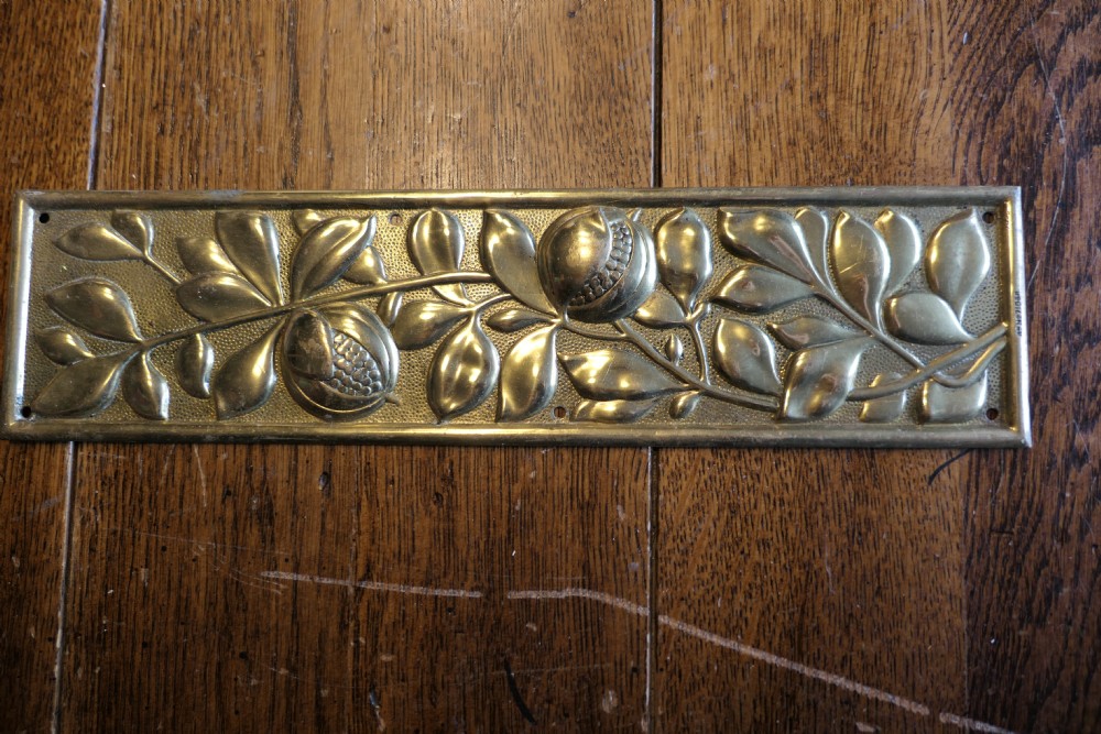 Keswick Design Style Arts and Crafts Brass Door Finger Plates, Door-furniture  View III