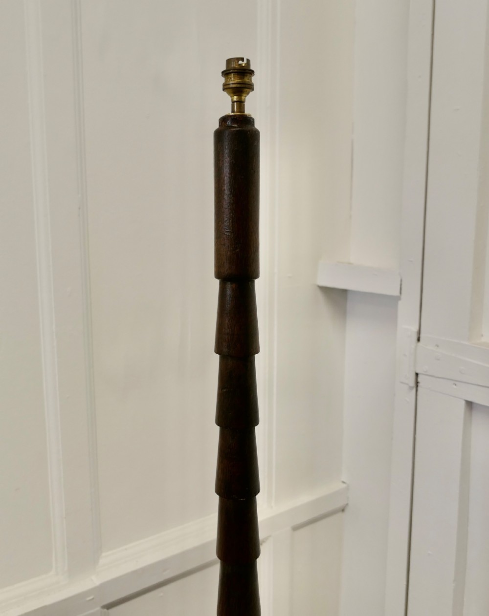Art Deco Odeon Style Oak Standard or Floor Lamp  View VI