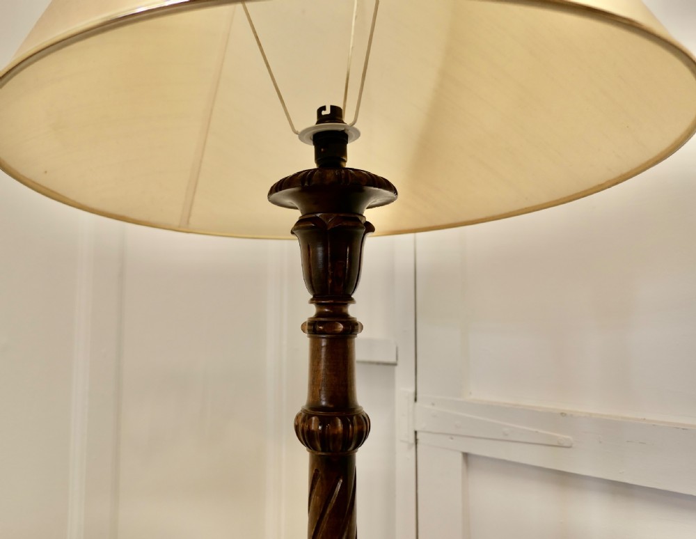 Carved Walnut Floor Standing or Standard Lamp View V