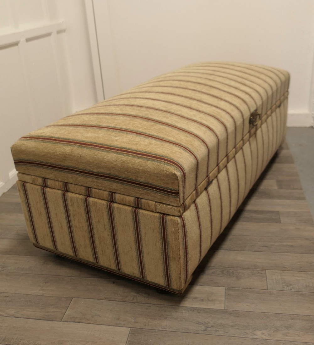 A Large Upholstered Double Ottoman or Window Seat  View V